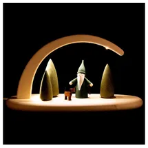 seiffener volkskunst eg schauwerkstatt Seiffener Volkskunst Leuchterbogen LED natur Jägerwichtel