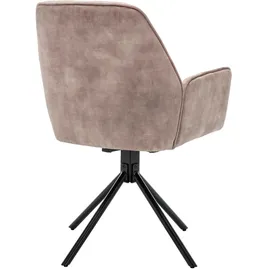 byLIVING Esszimmerstuhl SARINA 2er Set, Samtbezug beige Gestell schwarz