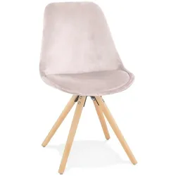 Kadima Design Esstuhl Designer, Wartezimmerstuhl Modern | Buchenholz & Samt | Rosa, helle Beine | Objekt-geeignet | Velanox Kollektion