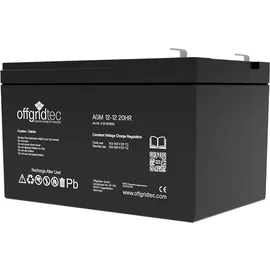 Offgridtec AGM 12V 12Ah (20HR) für Camping & Solaranlagen – Robuste AGM-Technologie mit hoher Betriebssicherheit, geringer Selbstentladung und Langer Lebensdauer