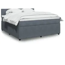 vidaXL Boxspringbett 180 x 200 cm Dunkelgrau