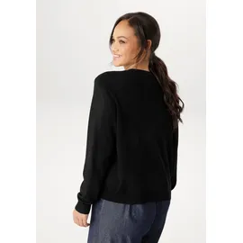aniston plus Strickjacke mit edlen Knöpfen Schwarz 48