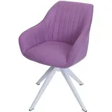 Esszimmerstuhl HHG 786, Küchenstuhl Stuhl mit Armlehne, drehbar Stoff/Textil lila