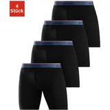 BENCH Langer Boxer schwarz M 4er Pack