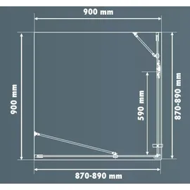 Primaster Easy 6 Open Eckdusche rechts 90 x 90 mm GLO782301328
