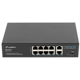 LANBERG Switch 8X 100MB PoE+/2x1Gb unmanag. 10/19'' 120W