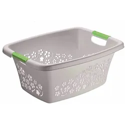 ROTHO  Flowers Wäschekorb "Flowers" 50 l grau
