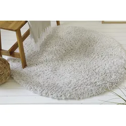 Hochflor-Teppich MY HOME "Josetta", beige, H:50mm Ø:80cm, Polyester, Teppiche, Langflor, Shaggy, dichter weicher Hochflor, uni farben, Wohnzimmer