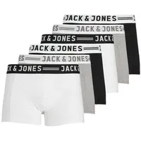 Jack & Jones Retro Boxer 6er Pack Sense (Spar-Set, 3-St) Retro Short / Pant - Baumwolle - Ohne Eingriff - Atmungsaktiv grau M