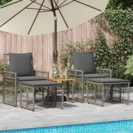 vidaXL Gartenmöbel Set 5-tlg. Grau/Dunkelgrau