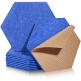 Hexagon Akustikplatten selbstklebend 12 Stück I Schallabsorber Schallschutz mit hoher Dichte für Wand Decken Holz & Tür - Akustikpanel Schallschutzplatten Akustikplatte, 30x26x0.9cm, Blau