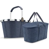 REISENTHEL® Einkaufskorb Set aus carrybag und coolerbag, Einkaufskorb Isotasche Picknick Thermotasche blau