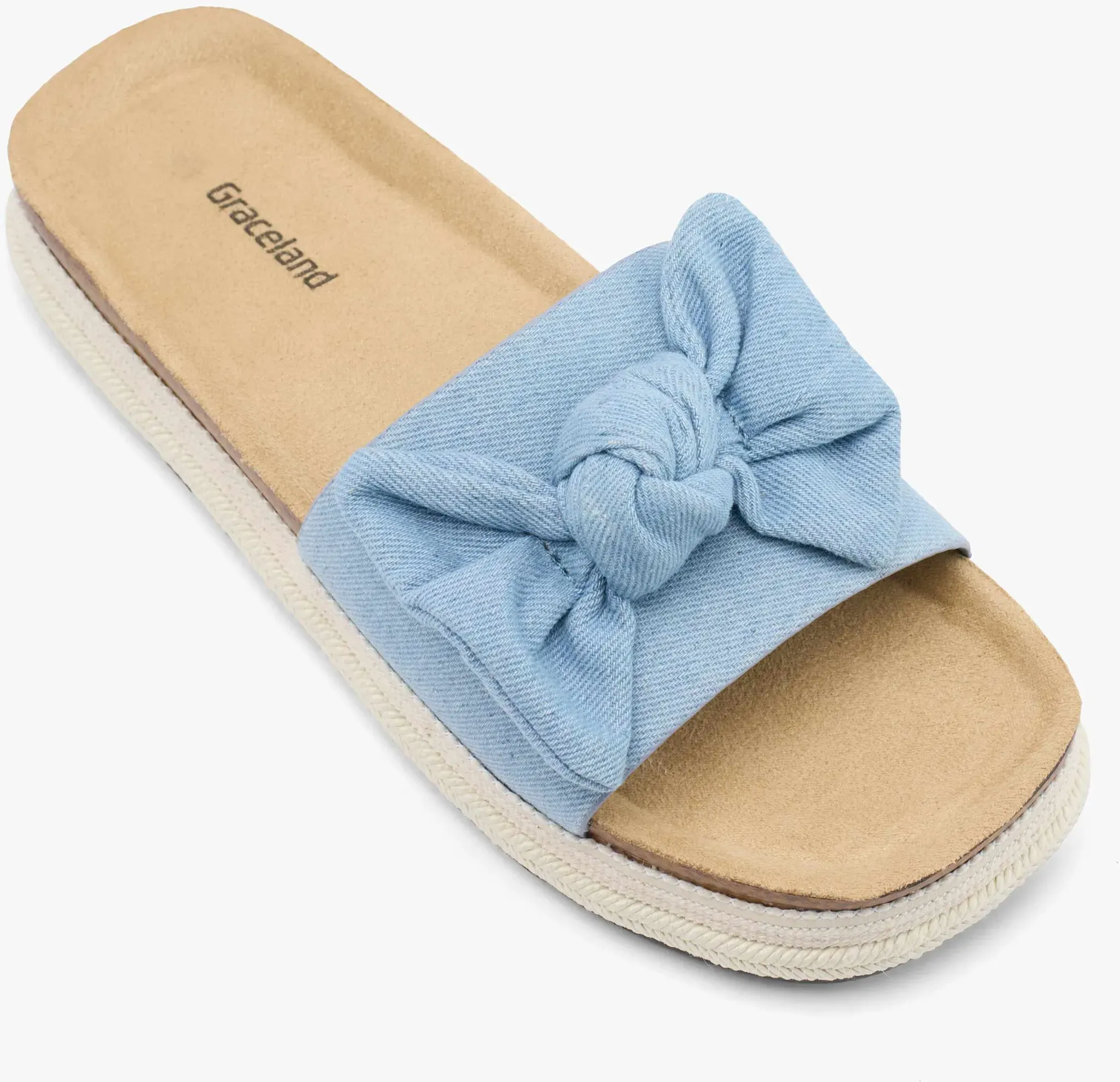 Graceland  Tieffuß Pantolette Blau, Damen, Größe: 38, Material: Denim/Synthetik - Graceland  Tieffuß Pantolette Blau, Damen, Größe: 38, Material: Denim/Synthetik - woman - Blau