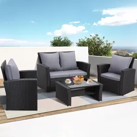MeXo Lounge-Set 4-tlg. schwarz