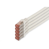 Digitus Patchkabel, Cat6, S/FTP RJ-45/RJ-45, 10m, weiß, 5er-Pack (DK-1644-100-WH-5)