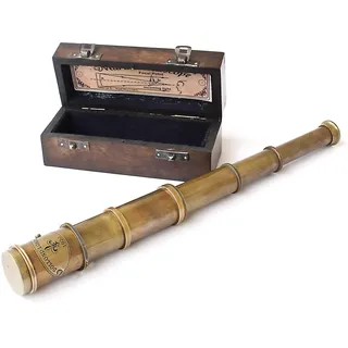 Hand-Teleskop aus antikem Messing, 43,2 cm, nautisches maritimes Dekor, Vintage-Stil, Sammlerstück für Büro, Schreibtisch, Zuhause, Geschenk, 43,2 cm