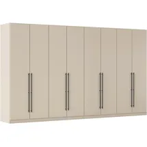 Rauch Kleiderschrank RAUCH "Drehtürenschrank Schrank Garderobe Wäscheschrank Schlafzimmer AVOLA", beige (beige (champagner)), B:360cm H:229cm T:54cm, Holzwerkstoff, Schränke, Kleiderschrank, mit hochwertigen Stangengriffen in Schwarz aus Metall MADE IN GERMANY,