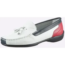 Mokassin CLASSIC, Damen, Gr. 42/8, weiß, Glattleder, Leder, Leder, Basic, Schuhe
