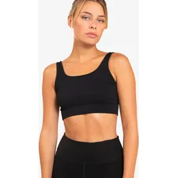 Bustier Yoga Damen Nahtlos ohne Polster weich und leicht - schwarz S