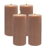 Relaxdays LED Kerzen 4er Set 18 cm rosa