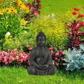 Relaxdays Buddha Figur 70 cm, anthrazit