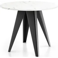WFL GROUP Esstisch Ecru, Rund,Rund, 90x76x90 cm, Esszimmer, Tische,