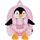 Perletti Kuscheltier Rucksack für Kinder mit Plüschtier - Pluschspielzeug Weich Flauschig und Kindergarten Schultasche mit Tasche für Plüsch Tier - 3 4 5 Jahren Baby Kindertasche 27x21x9 cm (Pinguin)
