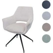 Mendler Esszimmerstuhl HWC-M53 Stoff creme-weiß