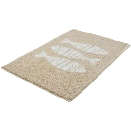 KLEINE WOLKE Badteppich Fish Sandbeige 115 x 65 cm