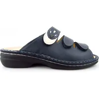 Finn Comfort Kos steel latte Damen Pantolette in Blau, Größe 36 - 36