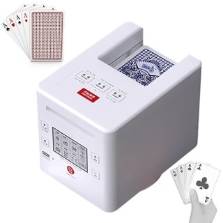 Cambos Automatischer Kartenhändler Maschine, 360° Drehbares Kartenmischmaschine Schummelsicheres Poker Tool, Smart Shuffle Maschine für Blackjack Texas Hold'em