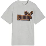 Puma T-Shirt "Essentials Logo Lab Relaxed Graphic T-Shirt Jungen", Jungen, Gr. 128, light gray heather, Obermaterial: 100% Baumwolle. Rippe: 20% Polyester, 80% Baumwolle, clean, relaxed fit, Rundhals, Shirts T-Shirt
