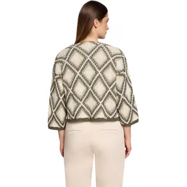 Cartoon Strickjacke mit Jacquard Khaki 40