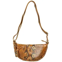 Umhängetasche BURKELY "BURKELY Taschen Leder", Damen, Gr. one size, gelb (braun, gelb), Leder, Taschen