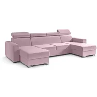 altdecor Ecksofa Rosa/... Textil, 5-Sitzer, 306x79x168 cm, Wohnzimmer, Sofas - Couches, Wohnlandschaften, Wohnlandschaften in U-Form,