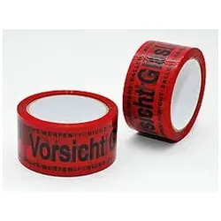 Paketklebeband Vorsicht Glas Warnband Klebeband Packband 66m x 48mm braun 1
