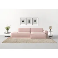 TRENDMANUFAKTUR Ecksofa TRENDMANUFAKTUR "Braga, mit hochwertigem Kaltschaum, L-Form, in Cord erhältlich", lila (flieder), B:275cm H:72cm T:160cm, 92% Polyester, 8% Nylon, Sofas, Ecksofa, modernes Sofa, hoher Sitzkomfort, im modernem flieder-altrosa Farbton