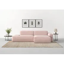TRENDMANUFAKTUR Ecksofa TRENDMANUFAKTUR "Braga, mit hochwertigem Kaltschaum, L-Form, in Cord erhältlich", lila (flieder), B:275cm H:72cm T:160cm, 92% Polyester, 8% Nylon, Sofas, Ecksofa, modernes Sofa, hoher Sitzkomfort, im modernem flieder-altrosa Farbton