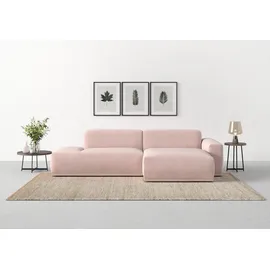 TRENDMANUFAKTUR Ecksofa TRENDMANUFAKTUR "Braga, mit hochwertigem Kaltschaum, L-Form, in Cord erhältlich", lila (flieder), B:275cm H:72cm T:160cm, 92% Polyester, 8% Nylon, Sofas, Ecksofa, modernes Sofa, hoher Sitzkomfort, im modernem flieder-altrosa Farbton
