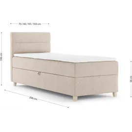 beautysofa DONNA MINI 100 x 200 cm Beige