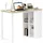 Homcom Schreibtisch Computertisch mit Ablagefächern, Moderner Bürotisch mit Stahlgestell, PC Tisch für Home Office, Arbeitszimmer, klein Raum 100 x 54 x 75 cm, Eiche