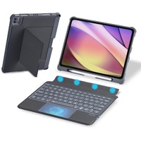 HUOBAO iPad Pro 11 Zoll Hülle mit Tastatur (1./2./3./4.), abnehmbare iPad Air 5./4. Generation Hülle mit Tastatur, 7-farbige iPad-Tastatur mit Hintergrundbeleuchtung, Trackpad und Stifthalter, QWERTY