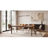 WFL GROUP Elan 160 x 76 x 90 cm ausziehbar Eiche braun