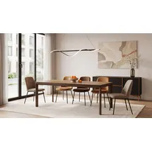 WFL GROUP Elan 160 x 76 x 90 cm ausziehbar Eiche braun