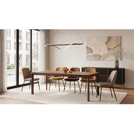 WFL GROUP Elan 160 x 76 x 90 cm ausziehbar Eiche braun