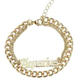 URBAN CLASSICS Unisex Fußkettchen Zodiac Golden Anklet, Farbe aquarius, Größe S/M