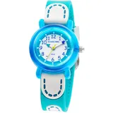 JACQUES FAREL KFW 4333 3 bar Kunststoffgehäuse blau Silikonarmband blau onesize