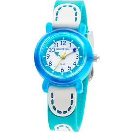 JACQUES FAREL KFW 4333 3 bar Kunststoffgehäuse blau Silikonarmband blau onesize