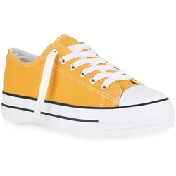 Damen Plateau Sneaker in Gelb