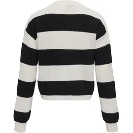 KIDS ONLY Kogfranca Short L/S Stripe KNT Noos Pullover Schwarz 158/164